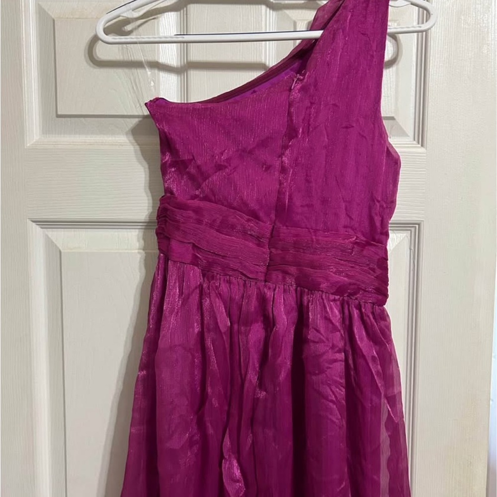 Elegant One-Shoulder Pink Dress - Picture 2 of 4